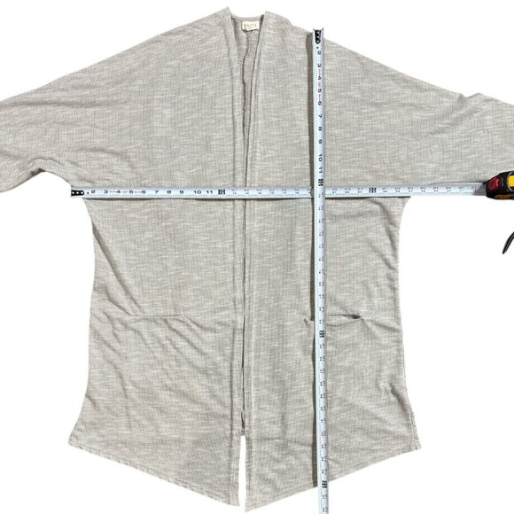 DONNI Striped Cardigan Osfa Rib Sweater Coat One Size Fits All Gray - Picture 6 of 8